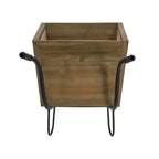 Farmhouse Wheelbarrow Planter with Flower Market Sign - Wood & Iron
