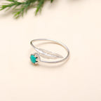 925 Silver Leaf and Turquoise Ring
