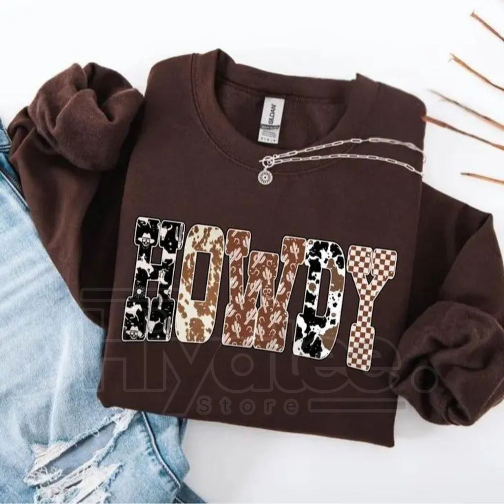 Howdy Western Sweatshirt: Yee Haw Sweater, Cowgirls Shirt, Southern Howdy Shirt, Country Cowboy TShirt, Western Clothes Gift for Her