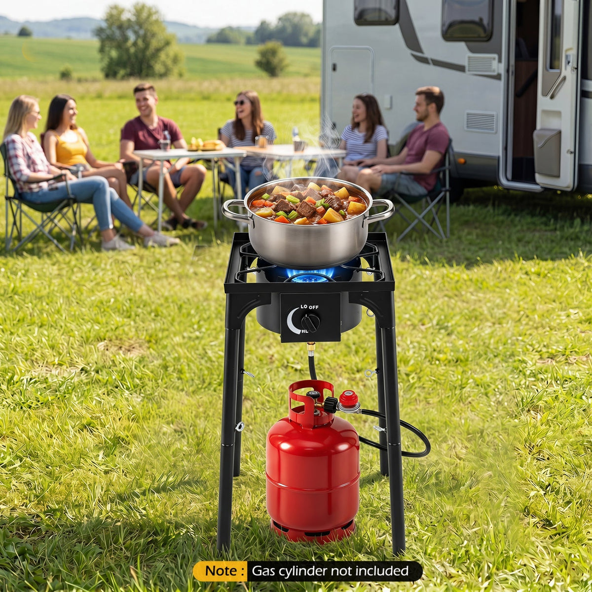 Propane Camping Stove 80000 BTU Single Burner with Regulator — product image