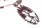 Garnet Tree of Life Pendant Necklace – Copper