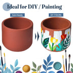 4 Inch and 6 Inch Terracotta Pot Set of 2 Ceramic Planter Clay Pots for Indoor Plants Succulent Planter with Drainage Hole and Mesh Net DIY Craft Garden & Home Decor