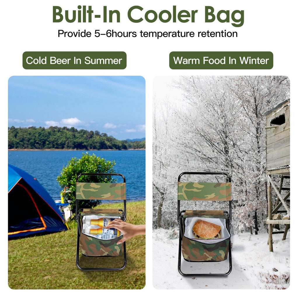 Portable Fishing & Camping Chair with Cooler Bag