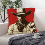 Baha Ranch Serious Cowboy Throw Pillow Case Made in America