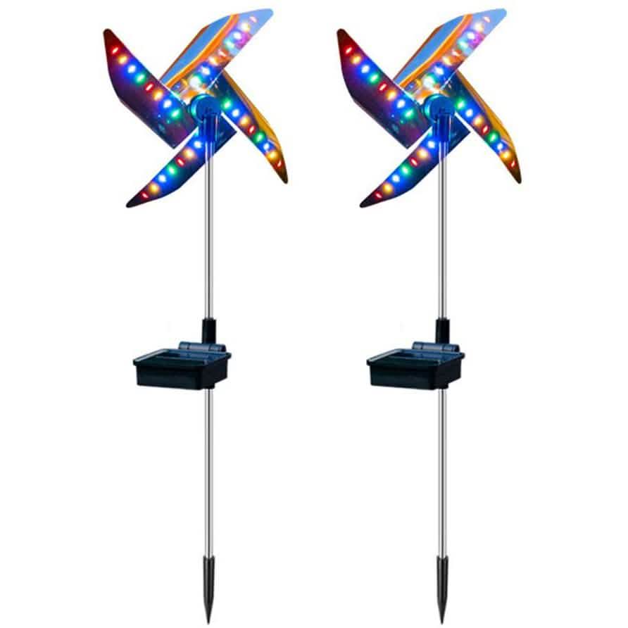 2-Pack: 32LED Outdoor Solar Ground Light Garden Lawn Waterproof Windmill Lamp — product image