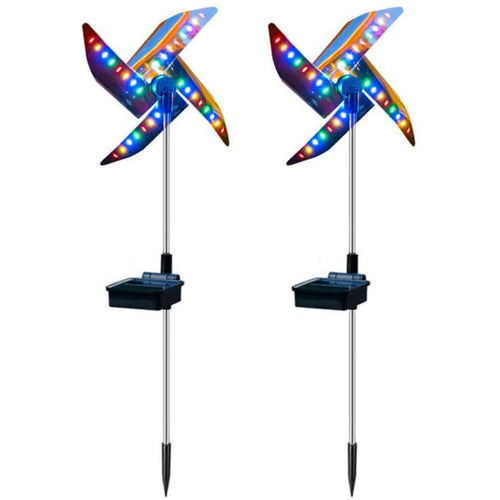 2-Pack: 32LED Outdoor Solar Ground Light Garden Lawn Waterproof Windmill Lamp — product image