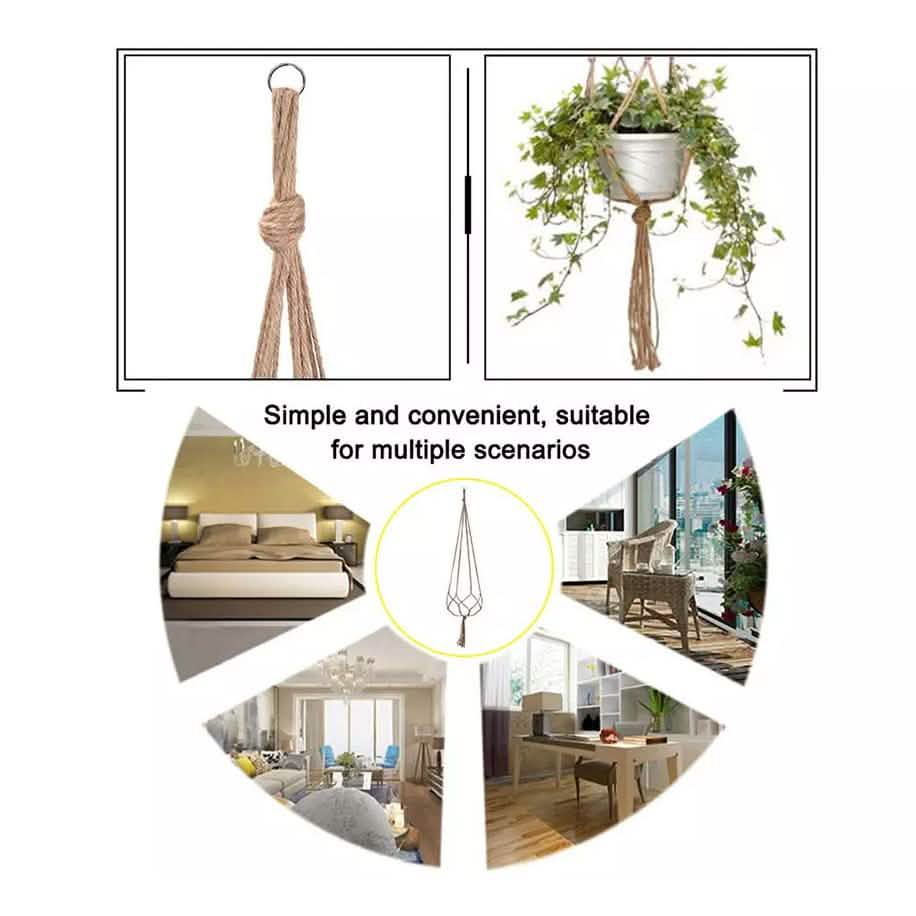 2-Pack: Indoor Outdoor Hanging Pot Rope Net Macrame Plant Hanger