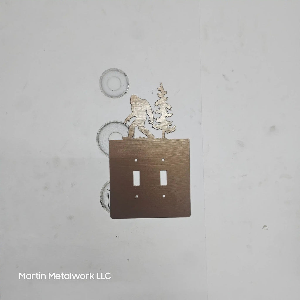 Bigfoot Metal Light Switch Cover – Forest Creature Plate – Powder Coated Steel (Single/Double Gang or Rocker) – Rustic Cabin & Garage Decor