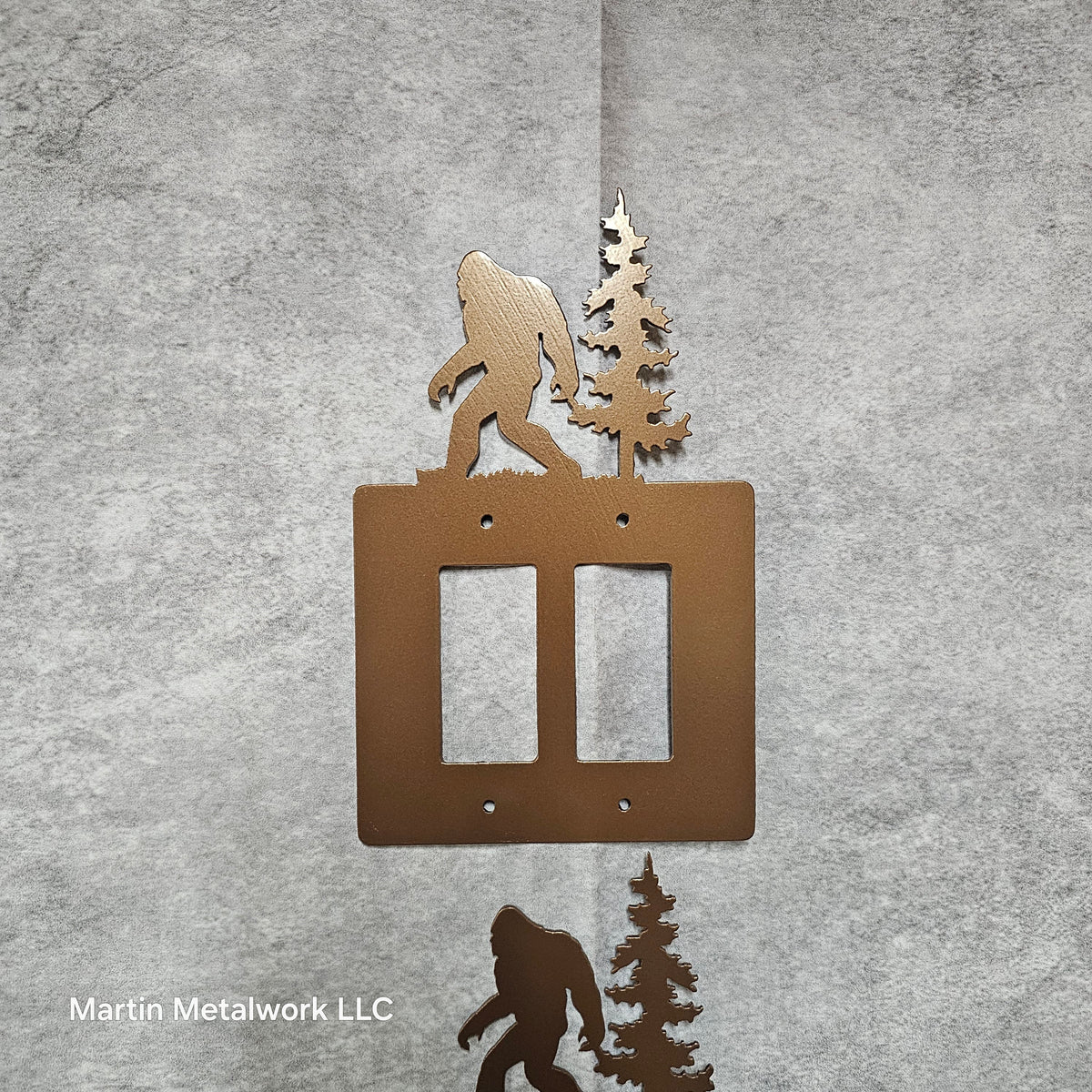 Bigfoot Metal Light Switch Cover – Forest Creature Plate – Powder Coated Steel (Single/Double Gang or Rocker) – Rustic Cabin & Garage Decor