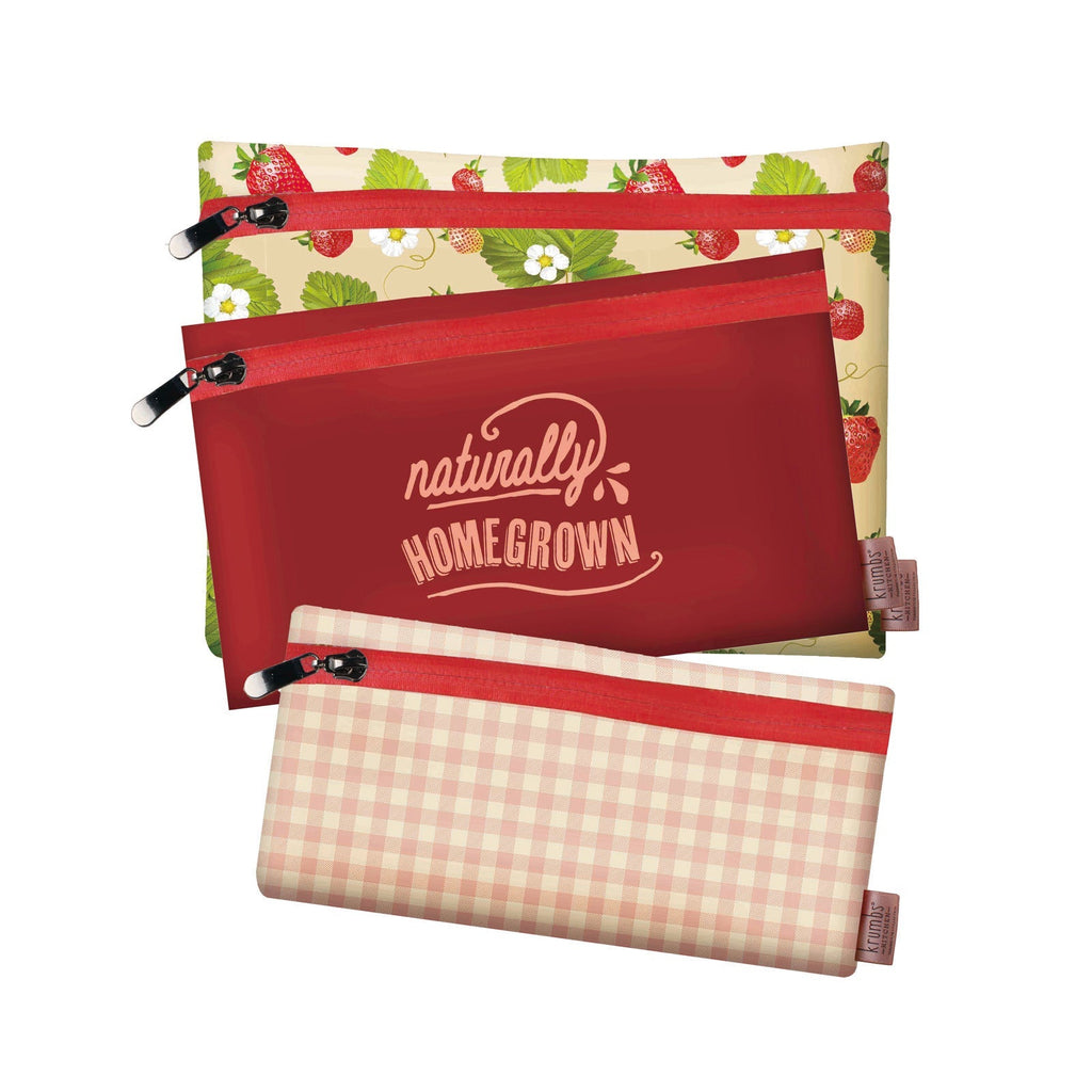 Krumbs Kitchen® Farmhouse Fresh Zips Reusable Storage Bags (3-Pack) - Naturally Home Grown — product image
