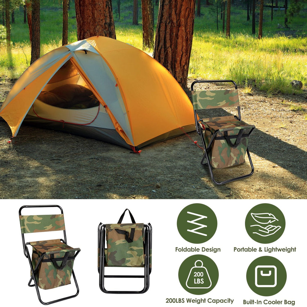 Portable Fishing & Camping Chair with Cooler Bag