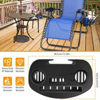 Zero Gravity Chair Cup Holder Clip On Side Tray w/Beverage Can Mobile Devices Slots