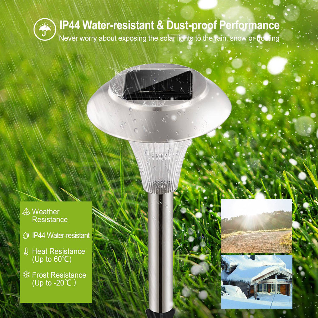 4-Pack Color-Changing Solar Garden Pathway Lights – IP44 Rated