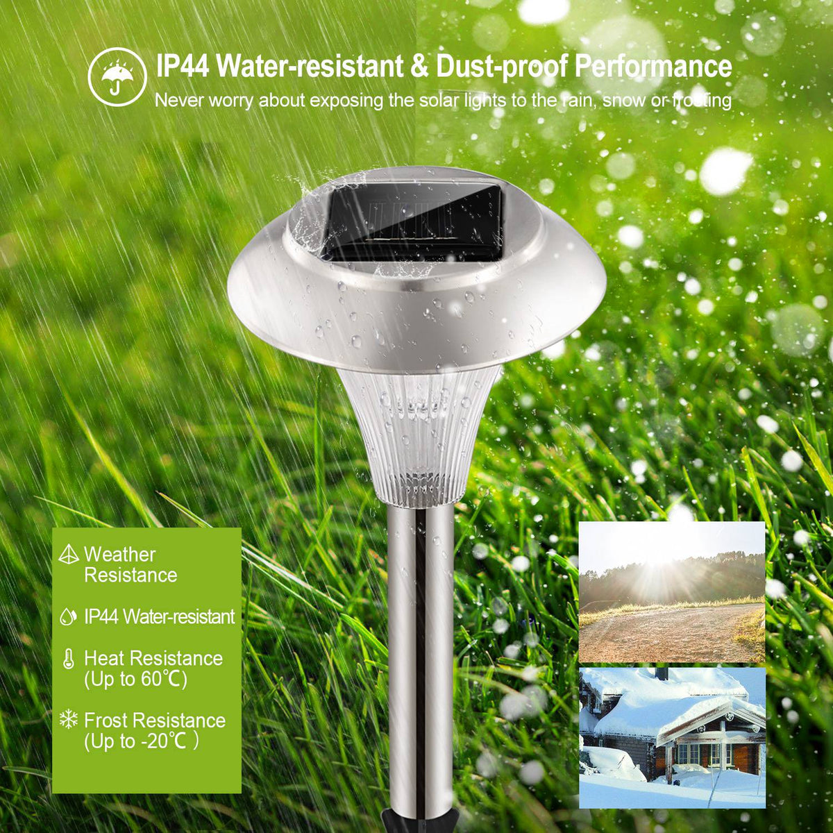 4-Pack Color-Changing Solar Garden Pathway Lights – IP44 Rated