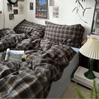 Preppy Plaid Brown Bedding Set