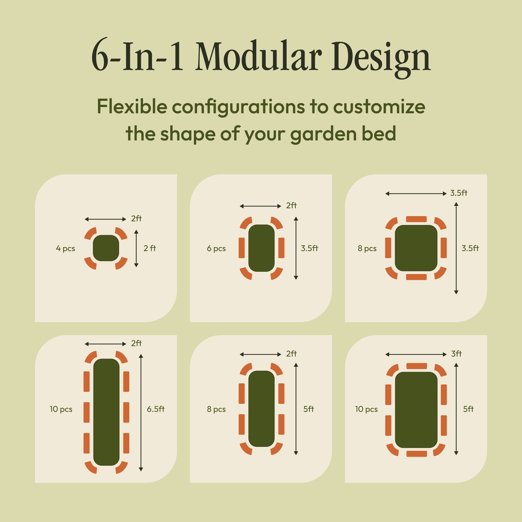 Modular Metal Raised Garden Bed Kit – Tool-Free Assembly, 6-in-1 & 9-in-1 Layouts
