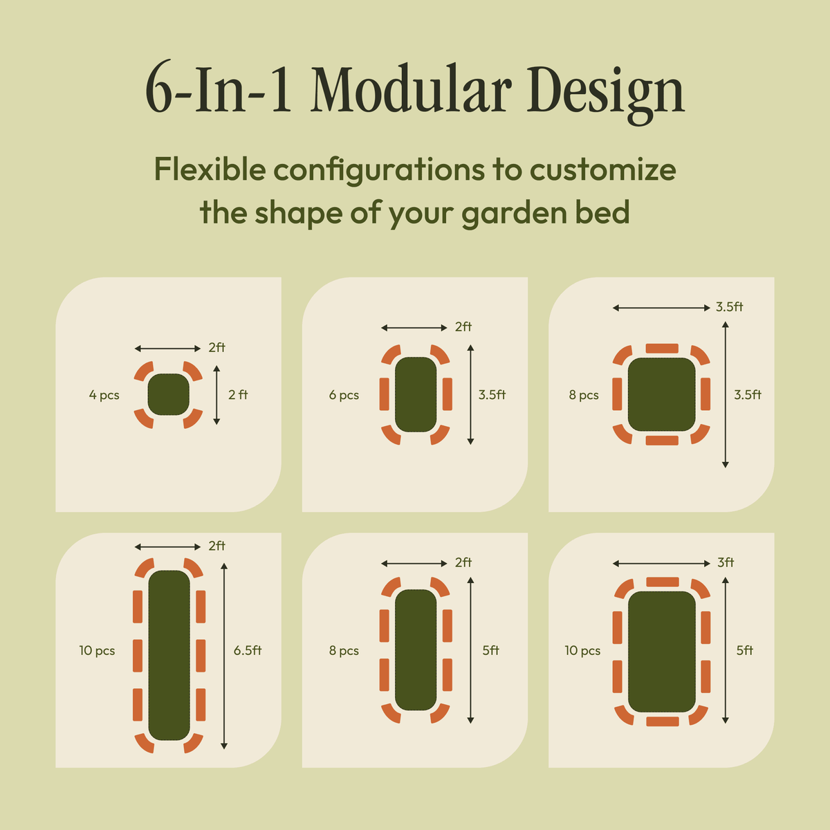 Modular Metal Raised Garden Bed Kit – Tool-Free Assembly, 6-in-1 & 9-in-1 Layouts