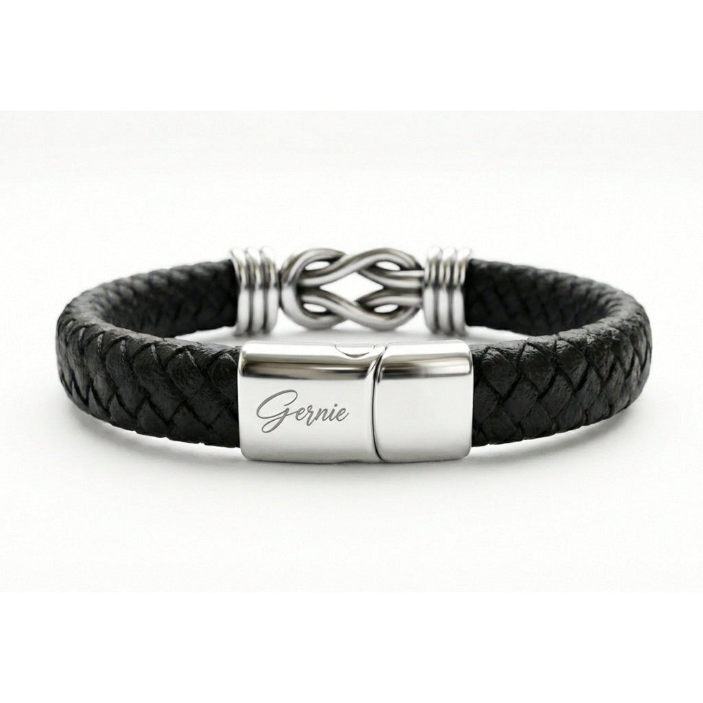 Men's Genuine Braided Leather Kensington Bracelet — product image