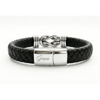 Men's Genuine Braided Leather Kensington Bracelet — product image