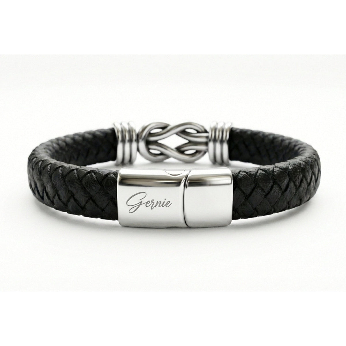 Men's Genuine Braided Leather Kensington Bracelet — product image