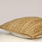 The Fine Living Co. Jute Throw Pillow Covers Braided Decorative Pillow Covers Farmhouse Accent Pillows for Couch Living Room Decor 18 x 18 inch Natural 1Pc