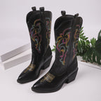 Women's Embroidered Mid-Calf Cowboy Boots – Pointed Toe