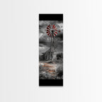 Western Windmill Art, Canvas Print, rustic décor, windmill wall art, farmhouse art, extra wide art, Joshua tree art, southwest wall art — product image