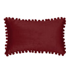 Rectangular Pompoms Throw Pillow cover and 330g insert size 12"x20" lumbar pillow, Dark Green, 12X20 – Fancy & Stacy