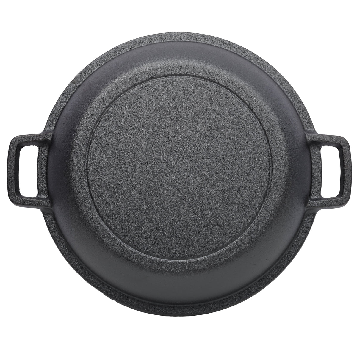 2 in 1 Pre-Seasoned Cast Iron Dutch Oven With Dual Handles, Outdoor Camping Deep Pot for Camping Fireplace Cooking BBQ Baking Campfire, 5 Quart.With 2pcs Silicone Handel Covers.