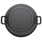 2 in 1 Pre-Seasoned Cast Iron Dutch Oven With Dual Handles, Outdoor Camping Deep Pot for Camping Fireplace Cooking BBQ Baking Campfire, 5 Quart.With 1pc Iron Pot Rack.