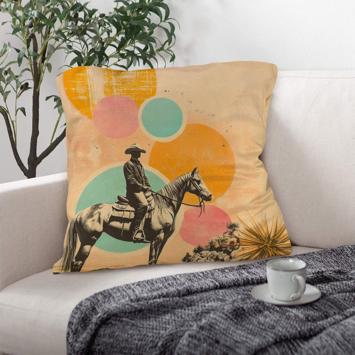 Baha Ranch Retro Pop Western Lost Cowboy Pillow Case Made in America