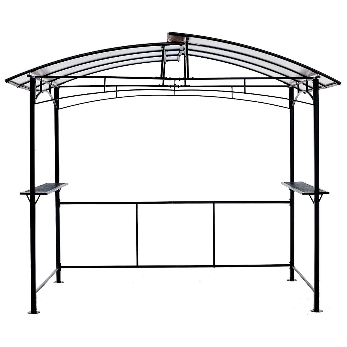 Grill Gazebo 8x5 Ft with Steel Hardtop and Side Shelves - Black — product image