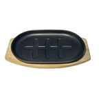Cast Iron Griddle Generous Size Teppanyaki Oblong Steak Frying Pan Oval Cast Iron Teppanyaki Plate