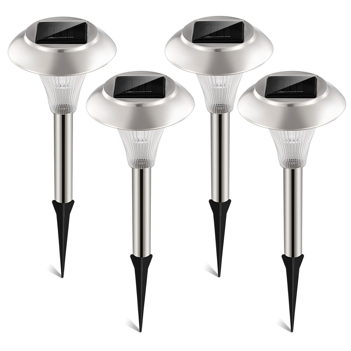 4-Pack Color-Changing Solar Garden Pathway Lights – IP44 Rated