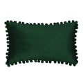 Rectangular Pompoms Throw Pillow cover and 330g insert size 12"x20" lumbar pillow, Dark Green, 12X20 – Fancy & Stacy — product image