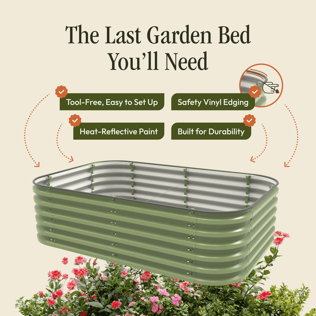 Modular Metal Raised Garden Bed Kit – Tool-Free Assembly, 6-in-1 & 9-in-1 Layouts