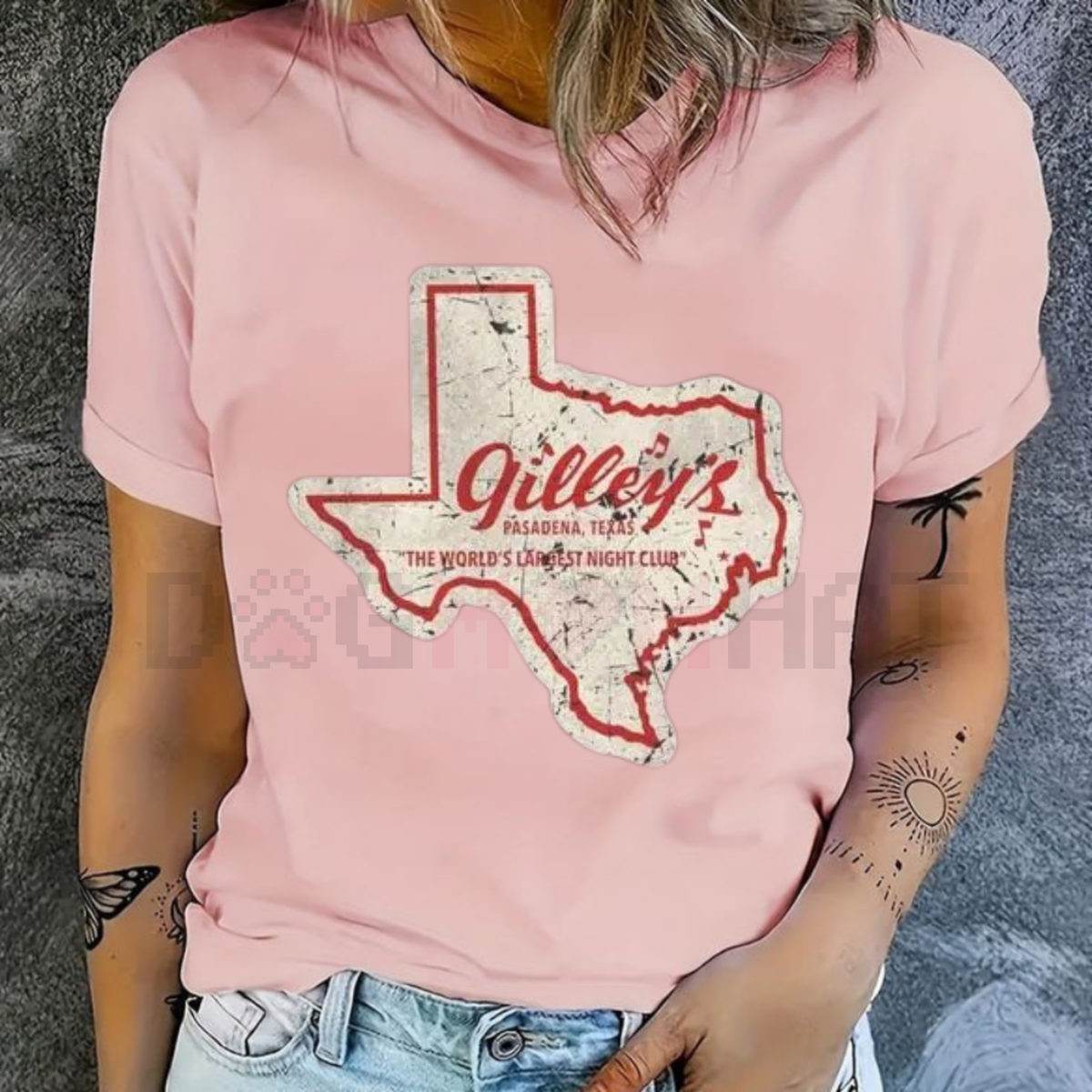 Vintage Gilley's Pasadena Texas Women's T-Shirt – Retro Western Crew Neck Black Tops