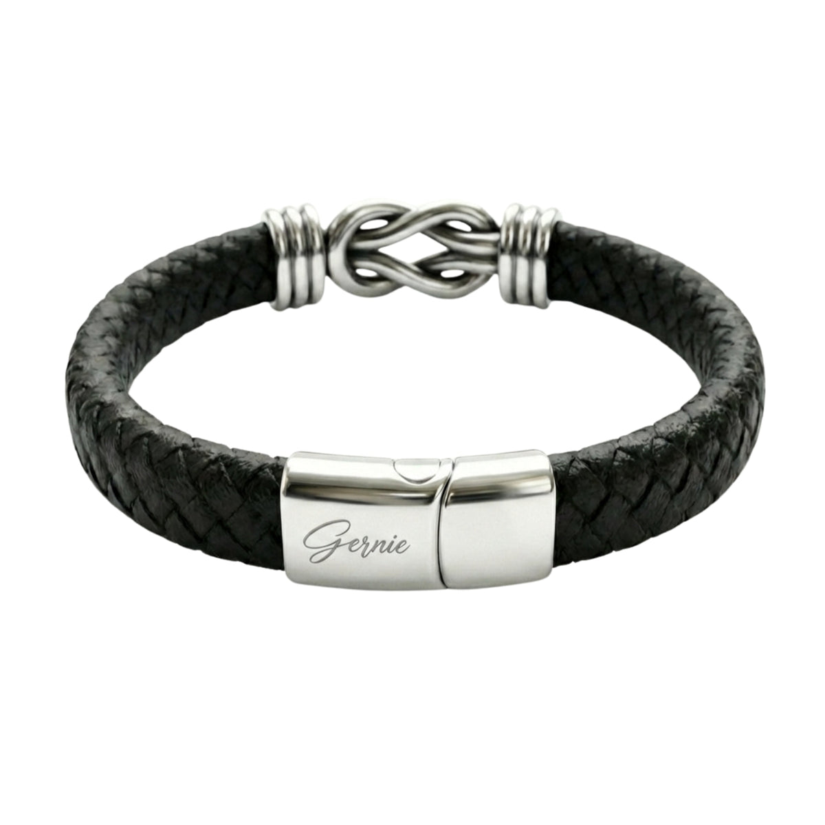 Men's Genuine Braided Leather Kensington Bracelet