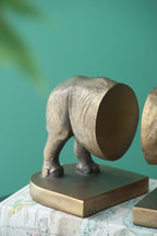 Rhino Bronze Bookends Set of 2 with Vintage-Modern Style - Bronze