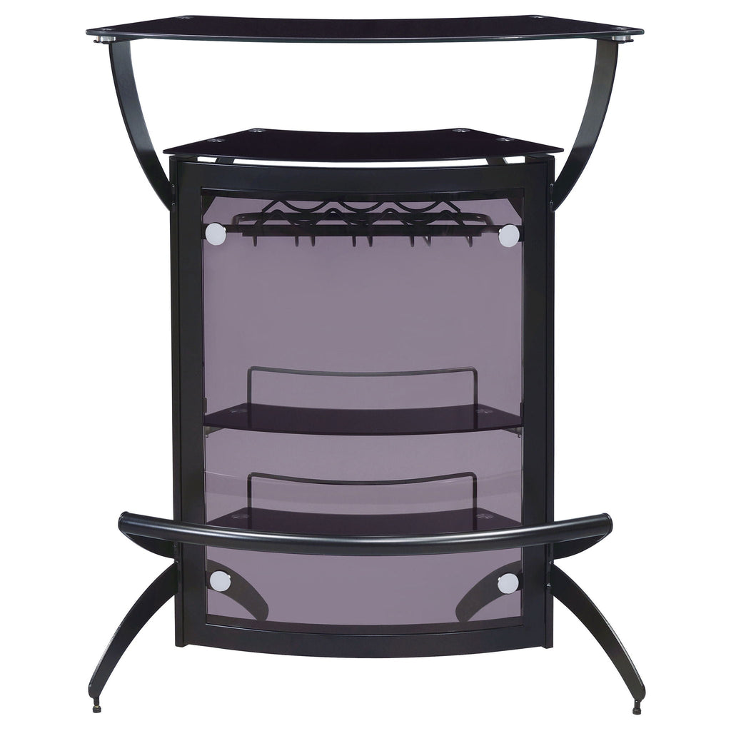 Dallas 2-shelf Curved Freestanding Home Bar Cabinet Black