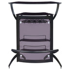 Dallas 2-shelf Curved Freestanding Home Bar Cabinet Black