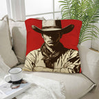 Baha Ranch Serious Cowboy Throw Pillow Case Made in America