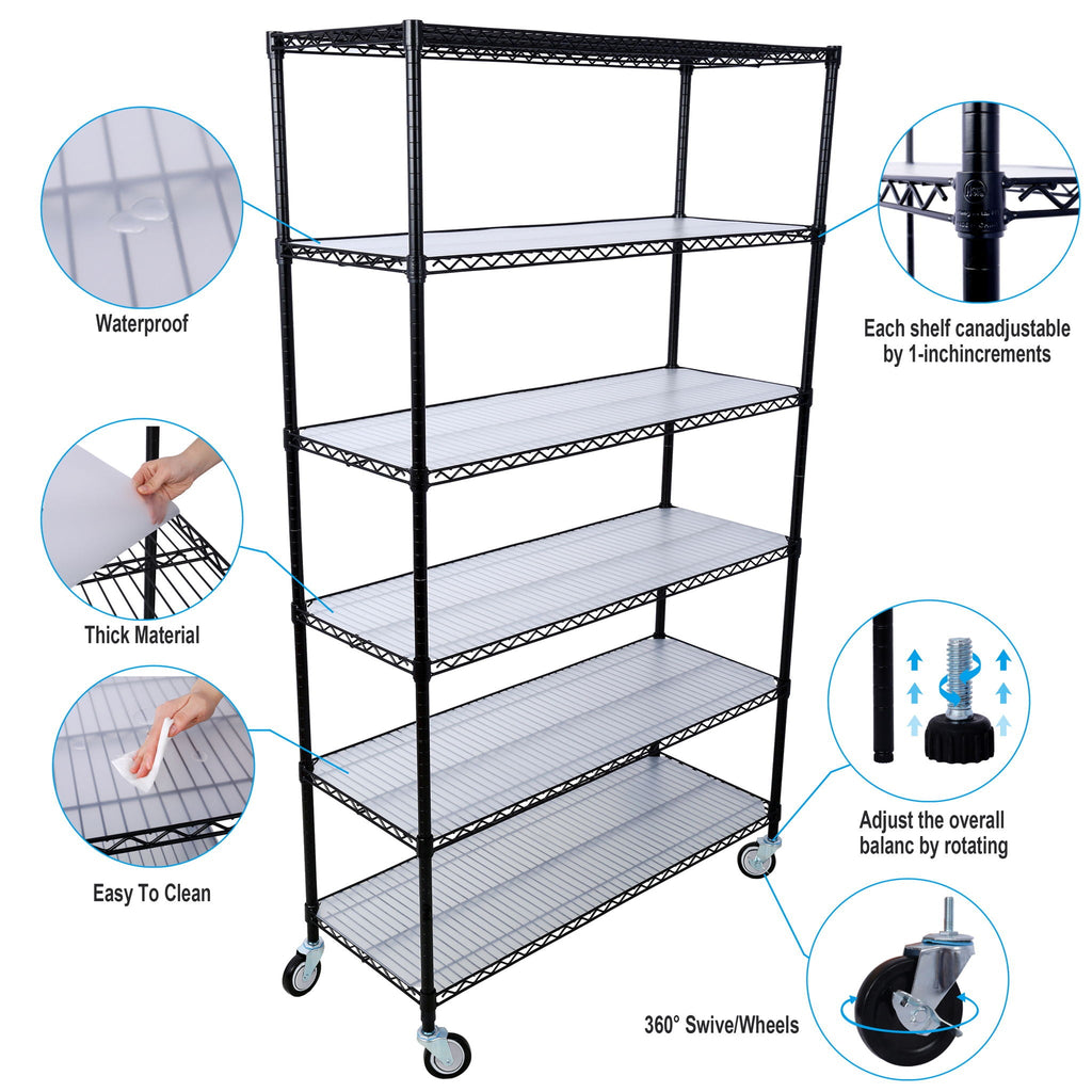 6 Tier Heavy Duty Metal Shelf Wire Shelving Unit