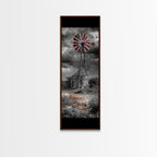 Western Windmill Art, Canvas Print, rustic décor, windmill wall art, farmhouse art, extra wide art, Joshua tree art, southwest wall art