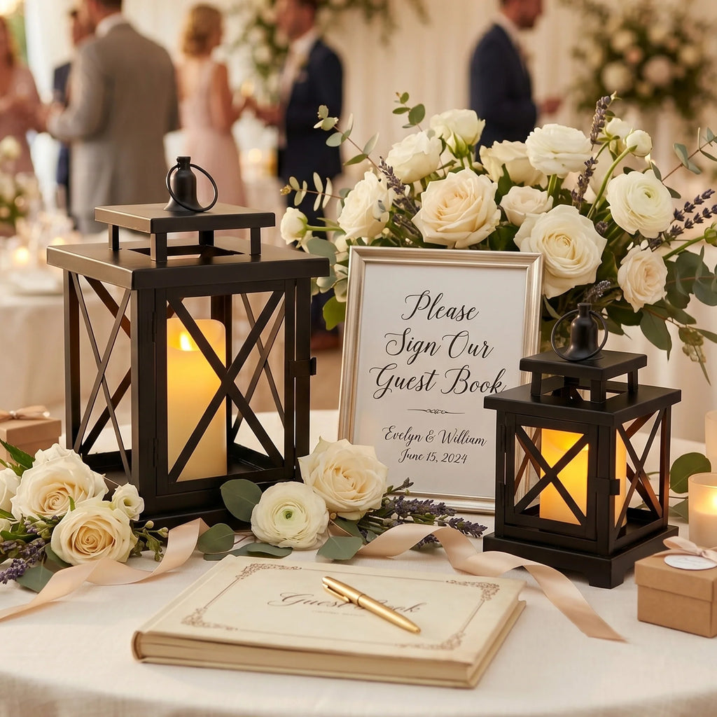 12.5" & 9" H Hanging Candle Lanterns with LED Pillar Candles