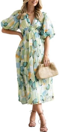 Sissyaki Women's Floral Smocked Midi Dress