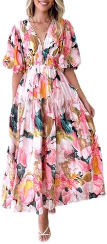 Sissyaki Women's Floral Smocked Midi Dress