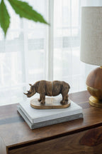 Rhino Bronze Bookends Set of 2 with Vintage-Modern Style - Bronze