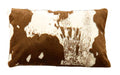 Fennco Styles Rustic Faux Fur Cow Hide 18 x 18 Inch Decorative Throw Pillow with Case & Insert – Brown Fur Pillow for Couch, Bedroom and Living Room Décor