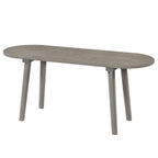 43 Inch Solid Wood Farmhouse Dining Bench Rustic Wooden Entryway Bench with Rubber Wood Legs-Gray